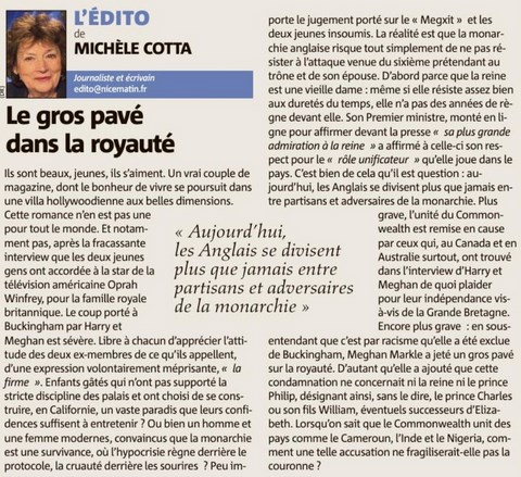 Le gros pavé dans la royauté