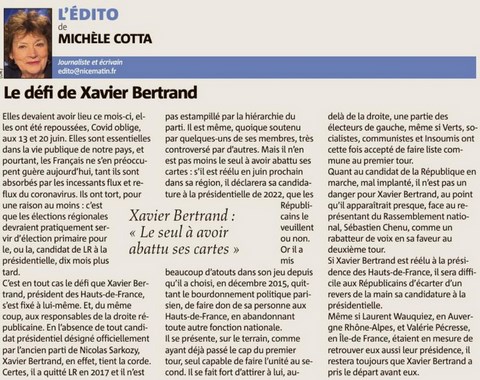 Le défi de Xavier Bertrand