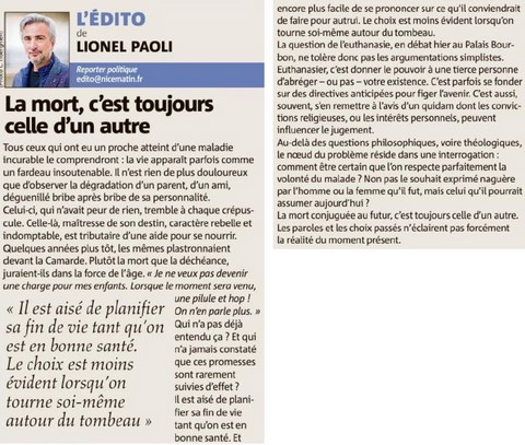 La mort, c'est toujours celle d'un autre
