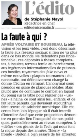 La faute à qui ?