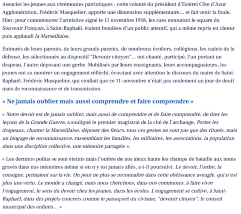 ⁮Cérémonie 11 Novembre Saint-Raphaël